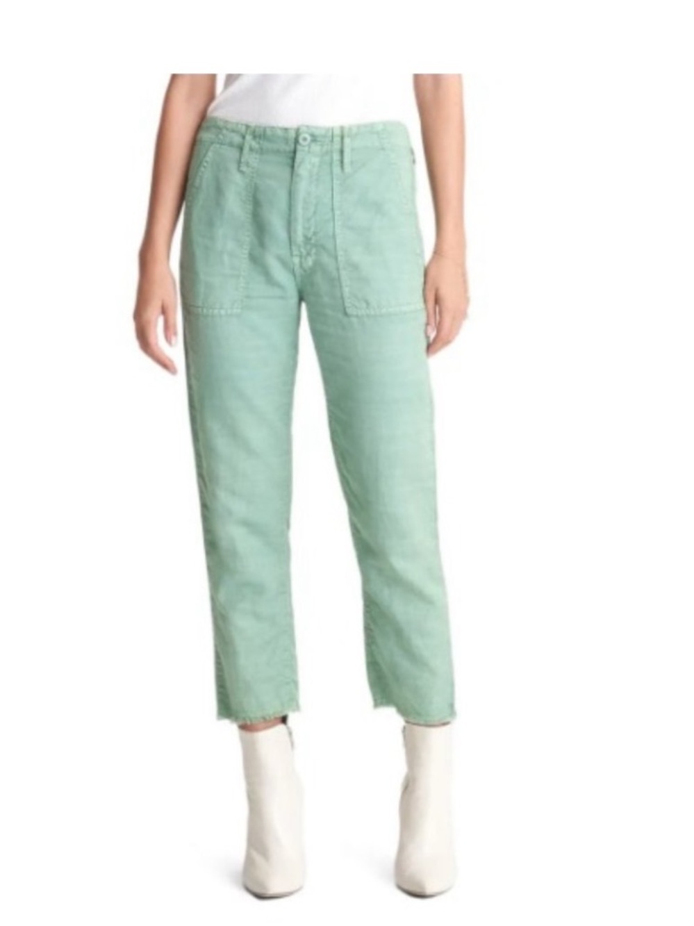 NWT Mother The Shaker
Chop Crop Pants mint green 
$218 casual summer  revolve